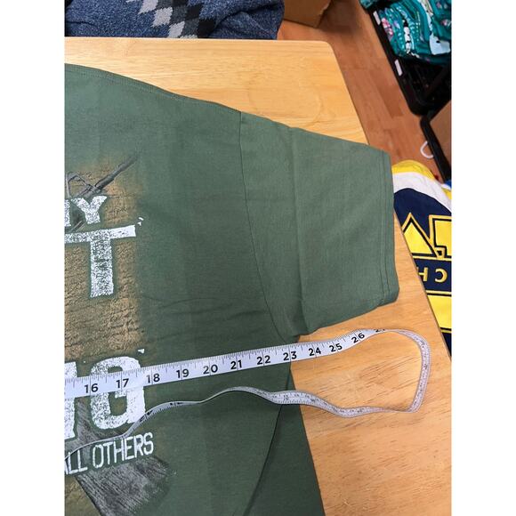 Vintage NRA Shirt 2nd Amendment Taking Any right is wrong Green Rifle Gun XL - Picture 7 of 8